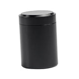 Protable Aluminium Alloy Tea Tin Coffee Canister Jewelry Round Box Black