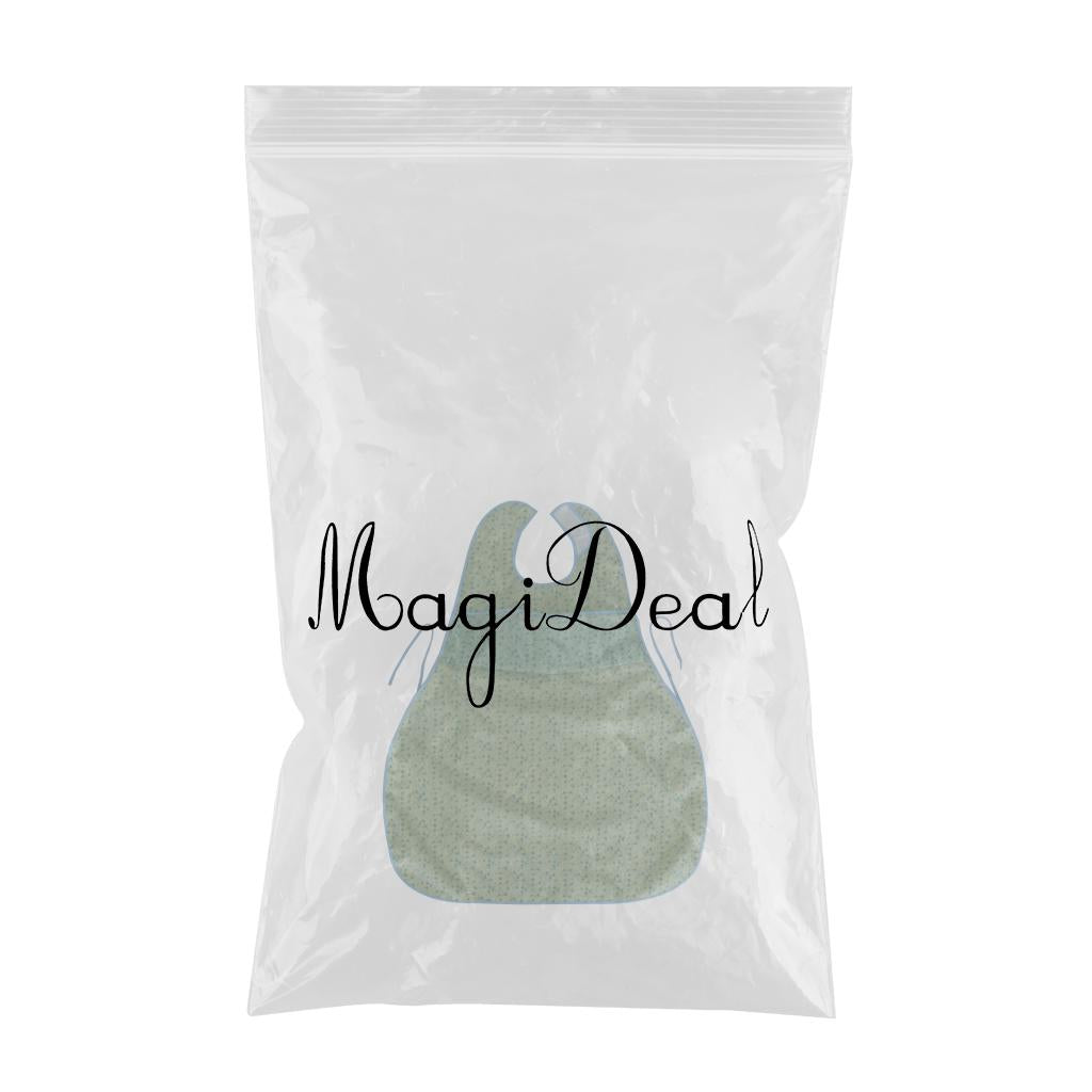 Max Adult Reusable Eating Bibs Elderly Disability Aid Apron with Catch Pocket Green