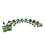 Maxbell 12 Pieces Refillable Empty Dropper Bottle 50ml White Cap Black Dropper