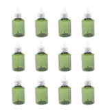 Maxbell 12 Pieces Refillable Empty Dropper Bottle 50ml Clear Cap White Dropper