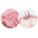 Max 4Piece Bath Shower Mesh Sponge Pouf Scrubber Puff for Body Bathing Pink