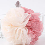 Max 4Piece Bath Shower Mesh Sponge Pouf Scrubber Puff for Body Bathing Pink