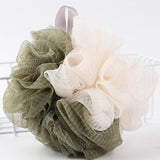 Maxbell 4Piece Bath Shower Mesh Sponge Pouf Scrubber Puff for Body Bathing Green