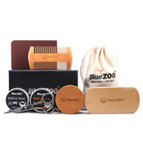 Max Pear Wooden Men Beard Grooming Trimming Brush Moustache Shaving Comb Set 2#