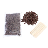 Max 500g Hot Film Hard Wax Beans Hair Removal Beads +10 Sticks Chocolate