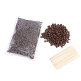 Max 500g Hot Film Hard Wax Beans Hair Removal Beads +10 Sticks Chocolate