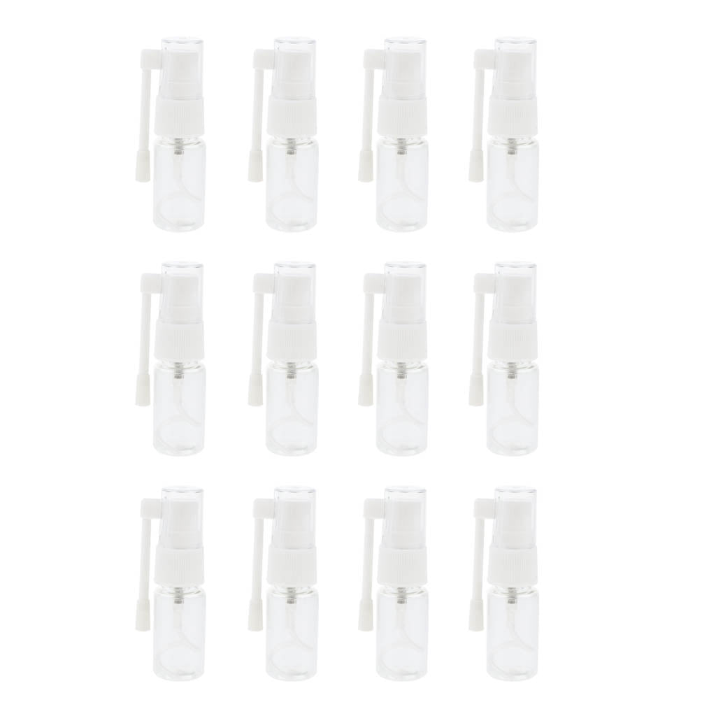 12 Pieces Empty Nasal Spray Refillable Bottle Oral Care Mist Atomizer 30ml