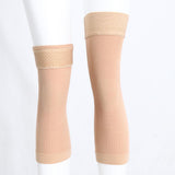 Max 1 Pair Women Men Compression Sleeve Calf Knee Stocking Socks Skin Color XL