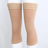 Max 1 Pair Women Men Compression Sleeve Calf Knee Stocking Socks Skin Color XL