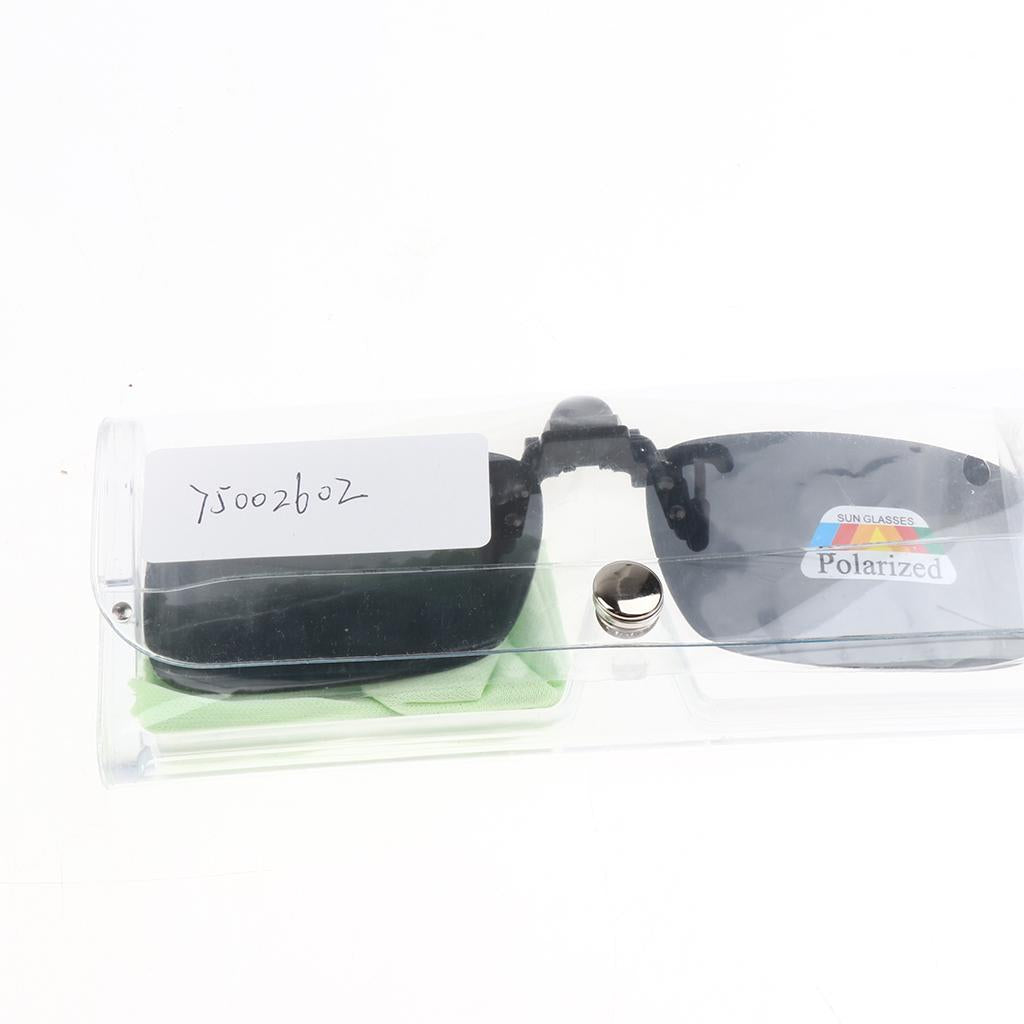 Polarized Clip On Driving Eyeglasses Frameless Sunglasses Lenses Grey
