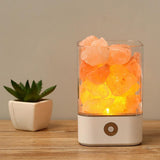 Max Maxb USB Natural Himalayan Salt Lamp Crystal Glow Rock Night Light White Base