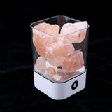 Max Maxb USB Natural Himalayan Salt Lamp Crystal Glow Rock Night Light White Base