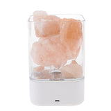 Max Maxb USB Natural Himalayan Salt Lamp Crystal Glow Rock Night Light White Base