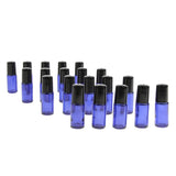 Max Maxb 20 Pieces Portable Travel 5ml Essential Oil Glass Roller Bottles Light Blue