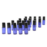 Max Maxb 20 Pieces Portable Travel 5ml Essential Oil Glass Roller Bottles Light Blue