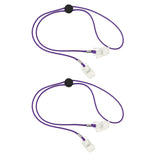 Max Maxb 2 Pieces Flexible Bib Napkin Chains Holder Meal Paper Towel Clip Purple