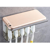 Max Maxb Wall Mounted Shower Bathroom Toothbrush Toothpaste Holder Stand 5 Holes