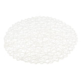 Modern Decorative Placemats Paper Fiber woven Round Place Mat New White