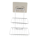 Maxbell Stainless Steel Wall Mounted Soap Holder Storage Tray Dish Rack Two Layers