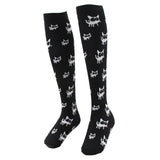 Maxbell 1 Pair Women Elastic Compression Socks Travel Sports Leg Support Socks 01