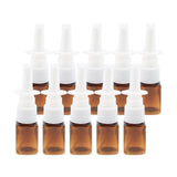 10pcs PVC Empty Refillable Nasal Spray Bottles Fine Mist Vials 10ml Amber