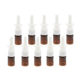 Max Maxb 10 Pieces 5ml Mini Plastic Nasal Spray Bottles Fine Mist Sprayer Pump Brown