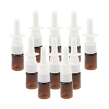 Max Maxb 10 Pieces 5ml Mini Plastic Nasal Spray Bottles Fine Mist Sprayer Pump Brown