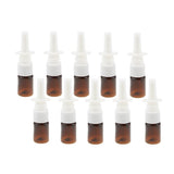 Max Maxb 10 Pieces 5ml Mini Plastic Nasal Spray Bottles Fine Mist Sprayer Pump Brown