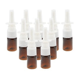 Max Maxb 10 Pieces 5ml Mini Plastic Nasal Spray Bottles Fine Mist Sprayer Pump Brown