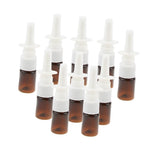 Max Maxb 10 Pieces 5ml Mini Plastic Nasal Spray Bottles Fine Mist Sprayer Pump Brown