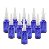 10pcs Glass Empty Refillable Nasal Spray Bottles Fine Mist Vials 30ml Blue