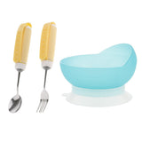 Maxbell Rotating Utensil Eating Aids Spoon Fork Bowl Set for the Elderly Disability