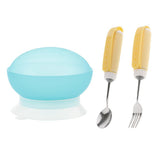 Maxbell Rotating Utensil Eating Aids Spoon Fork Bowl Set for the Elderly Disability