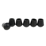 Maxbell 6 Pieces Rubber Tip For Cane Walking Stick Crutches Chair 7/8 inch Black