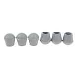 Max Maxb 6 Pieces Rubber Tip For Cane Walking Stick Crutches Chair 7/8 inch Gray
