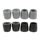 Max Maxb 4 Piece Crutch Ferrule Rubber End Walking Stick Tip Protector Non Skid Black