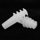 Max 2 Pairs Reusable Silicone Earplugs for Airplane Travel Sleep Silence White