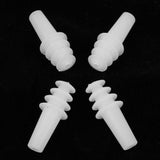 Max 2 Pairs Reusable Silicone Earplugs for Airplane Travel Sleep Silence White