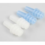 Max 2 Pairs Reusable Silicone Earplugs for Airplane Travel Sleep Silence White