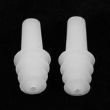 Max 2 Pairs Reusable Silicone Earplugs for Airplane Travel Sleep Silence White