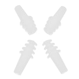 Max 2 Pairs Reusable Silicone Earplugs for Airplane Travel Sleep Silence White