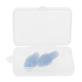 Max 2 Pairs Reusable Silicone Earplugs for Airplane Travel Sleep Silence Blue