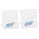 Max 2 Pairs Reusable Silicone Earplugs for Airplane Travel Sleep Silence Blue