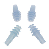 Max 2 Pairs Reusable Silicone Earplugs for Airplane Travel Sleep Silence Blue