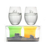 Max 2/pack Whiskey Ice Ball Maker Mold Silicone Ice Cube Box Gorilla Elephant