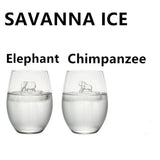 Max 2/pack Whiskey Ice Ball Maker Mold Silicone Ice Cube Box Gorilla Elephant