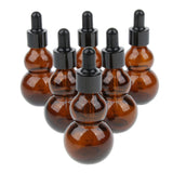 6 Pieces Gourd Glass Dropper Bottles For Essential Oil Makeup Liquid 20ml