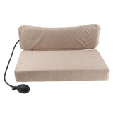 Max Sleeping Pillow Support Foam for Neck Pain Inflatable Back Pillow Coffee Flannelette