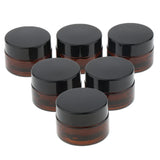 6 Pcs Refillable Cosmetic Containers Round Glass Jars Face Cream Lotion 15g