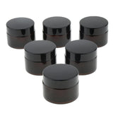 6 Pcs Refillable Cosmetic Containers Round Glass Jars Face Cream Lotion 30g